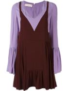 Marni V-neck Tunic Dress, Women's, Size: 40, Pink/purple, Acetate/viscose