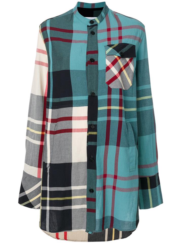 Jw Anderson Checked Shirt Dress - Blue