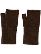 Margaret Howell Knitted Fingerless Gloves - Brown