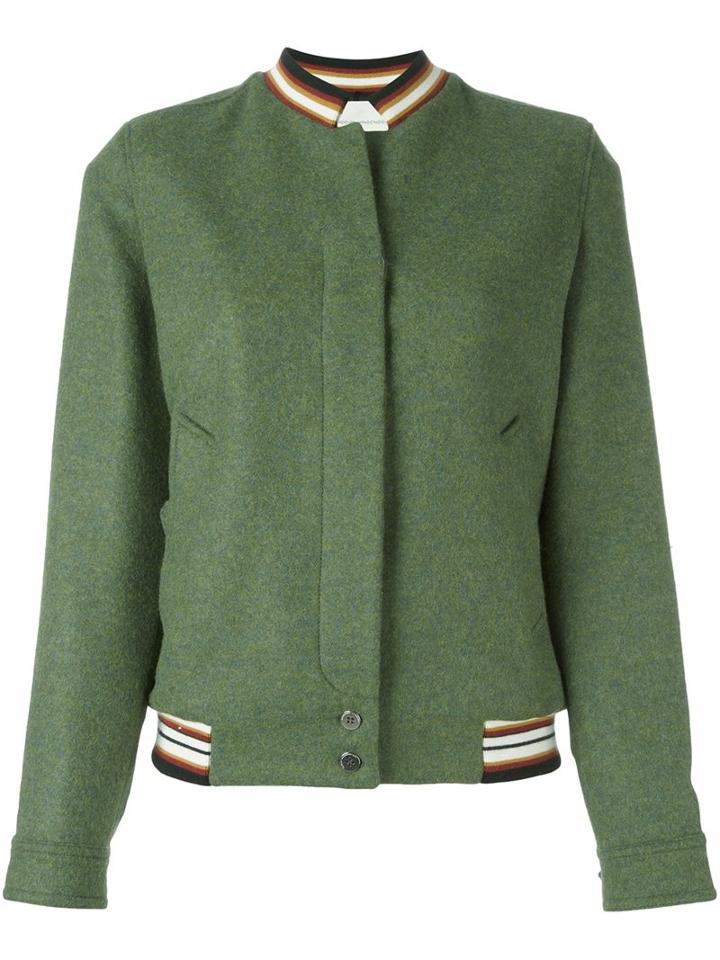 Marco De Vincenzo Embroidered Detail Bomber Jacket, Women's, Size: 42, Green, Polyester/viscose/virgin Wool