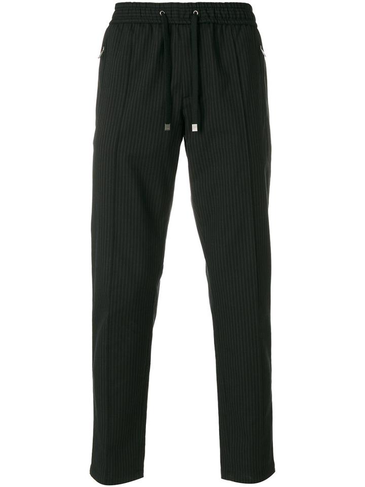 Dolce & Gabbana - Drawstring Track Pants - Men - Cotton/elastodiene/virgin Wool - 50, Black, Cotton/elastodiene/virgin Wool