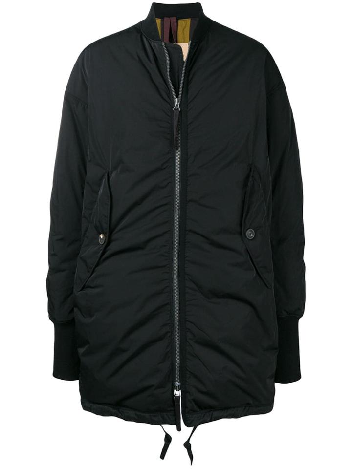 Ziggy Chen Oversized Zipped Coat - Black