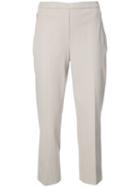 Elie Tahari - Cropped Pants - Women - Cotton/spandex/elastane/rayon - 10, Nude/neutrals, Cotton/spandex/elastane/rayon