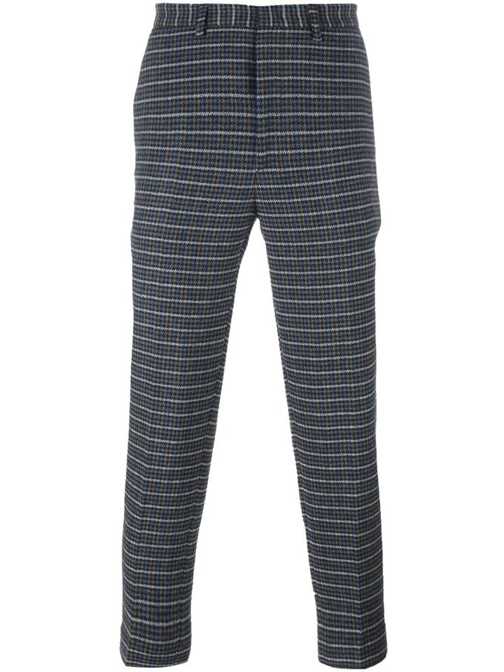 Msgm Houndstooth Cropped Joggers, Men's, Size: 52, Grey, Acrylic/polyester/acetate/other Fibers