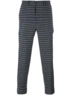 Msgm Houndstooth Cropped Joggers, Men's, Size: 52, Grey, Acrylic/polyester/acetate/other Fibers
