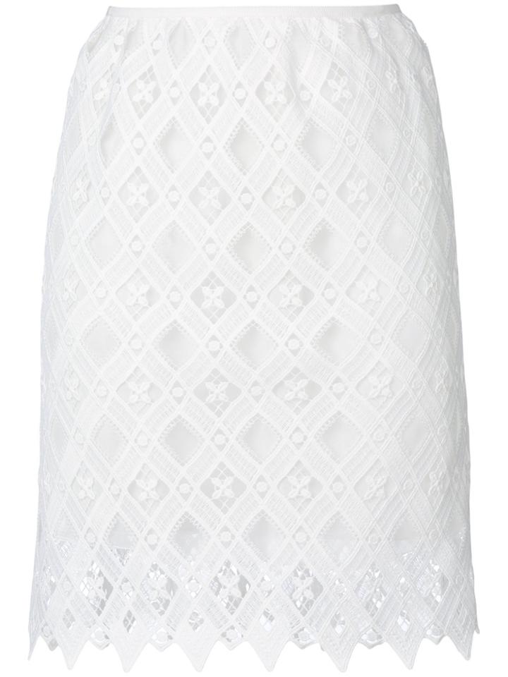Giamba Diamond Lace Skirt - White