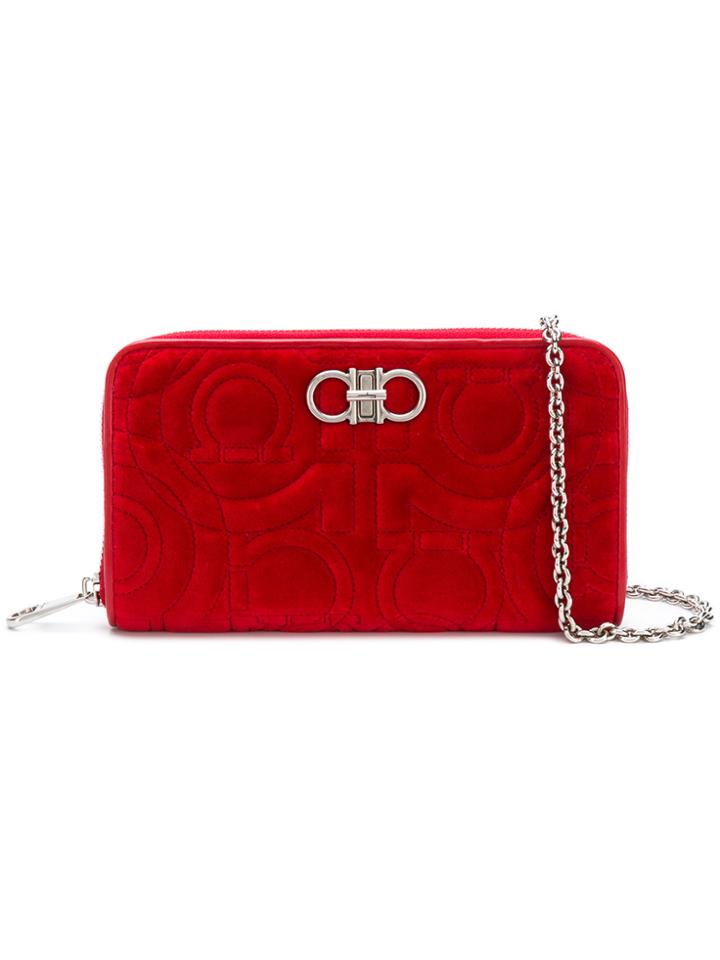 Salvatore Ferragamo Square Shaped Clutch - Red