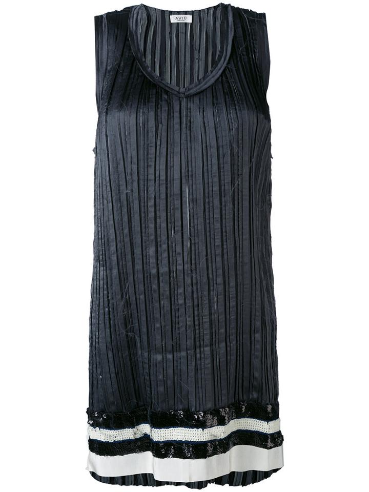 Aviù - Long Pleated Tank - Women - Polyester - 40, Black, Polyester