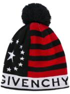 Givenchy - Stars And Stripes Knitted Hat - Men - Acrylic/wool - One Size, Black, Acrylic/wool