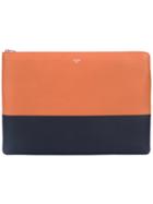 Céline Contrast Clutch Bag, Women's, Yellow/orange, Calf Leather/lamb Skin/viscose