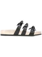 Alexandre Birman Bow-detail Slides - Gold