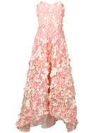 Marchesa Notte Floral Detail Dress - Pink & Purple