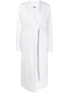 Mm6 Maison Margiela Tie Front Long Coat - White