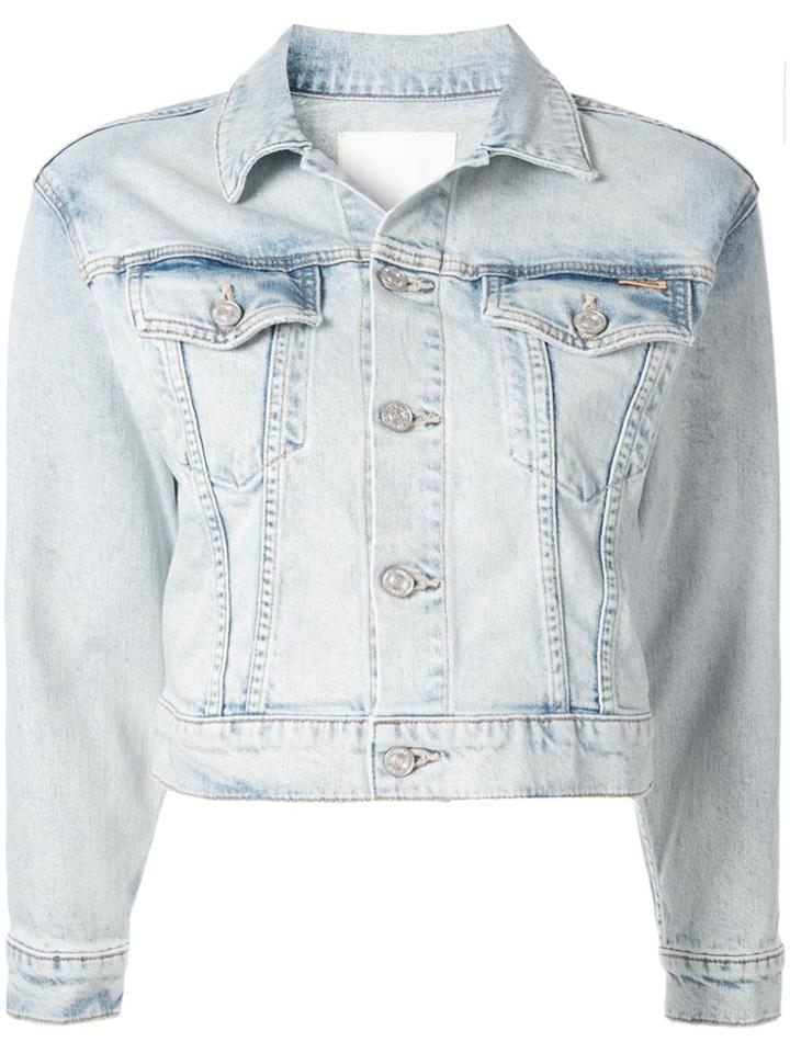 Mother Short Denim Jacket - Blue