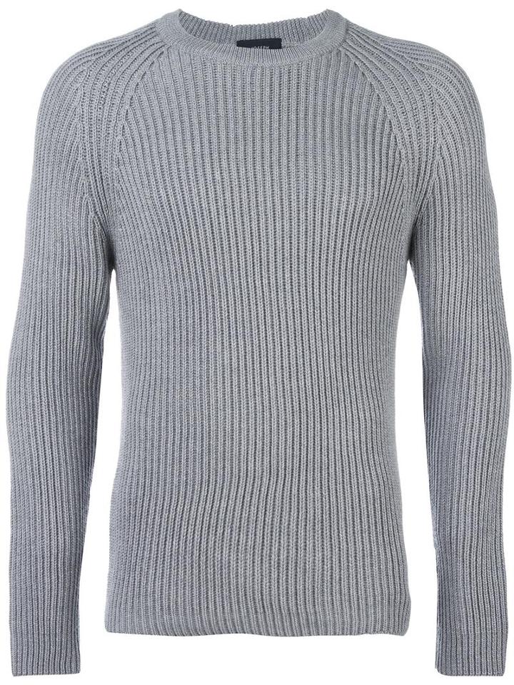 Joseph Cable Knit Jumper, Men's, Size: Small, Grey, Merino
