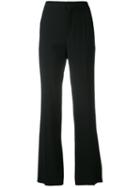Chloé - Fitted Flared Trousers - Women - Silk/acetate/viscose - 40, Black, Silk/acetate/viscose