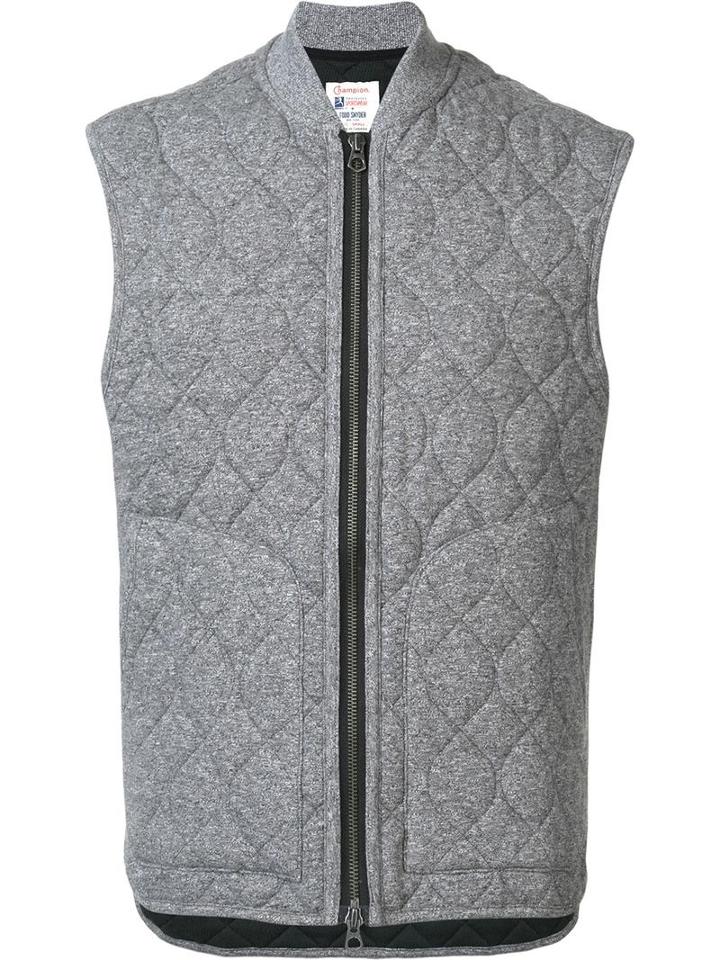 Champion Zipped Vest, Men's, Size: Small, Grey, Cotton