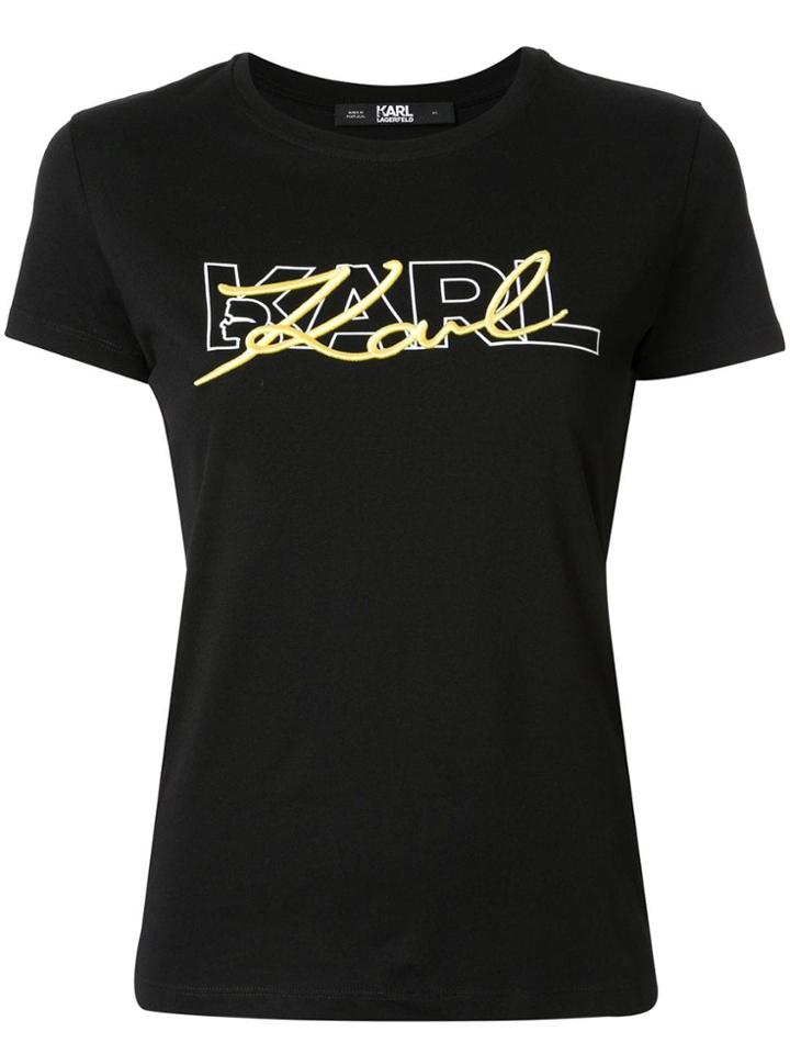 Karl Lagerfeld Double Logo T-shirt - Black