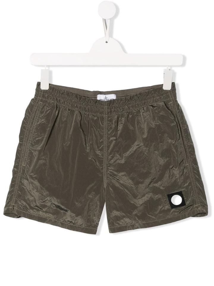 Stone Island Junior Elasticated Waistband Shorts - Green