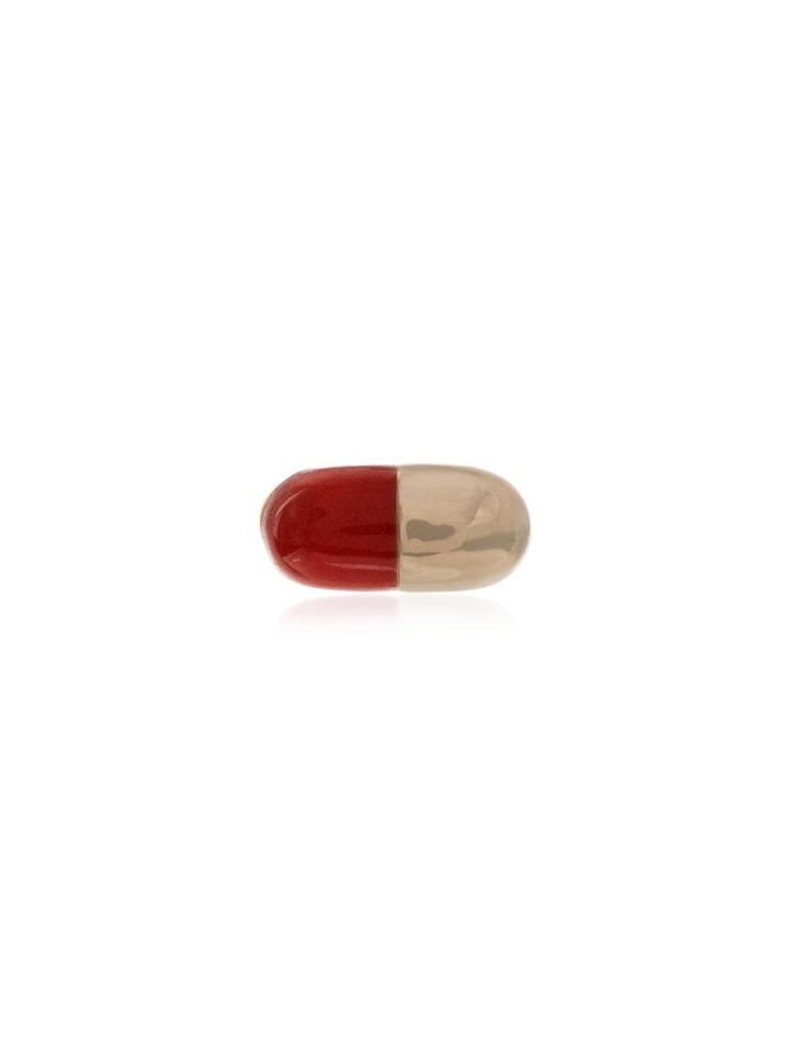 Alison Lou Pill Stud Earring - Red