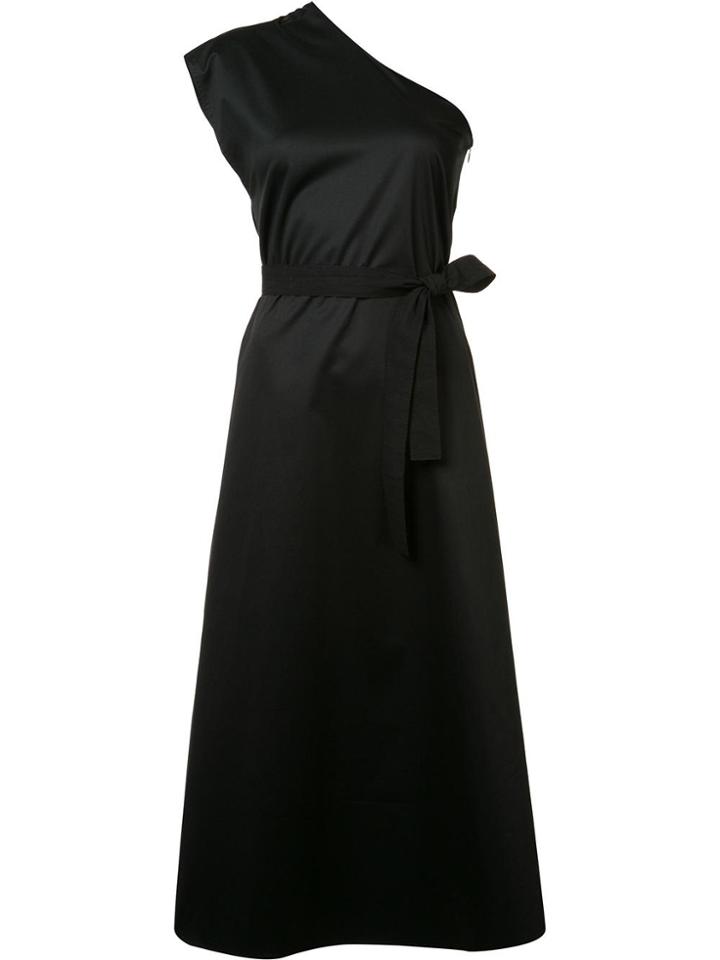 Tome Single Shoulder Belted Dress - Black