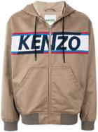Kenzo Logo Printed Bomber Jacket - Brown