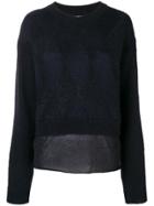 Ballantyne Diamond Pattern Layered Jumper - Black