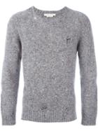Marc Jacobs Distressed Knit Jumper, Men's, Size: Medium, Grey, Cashmere/wool