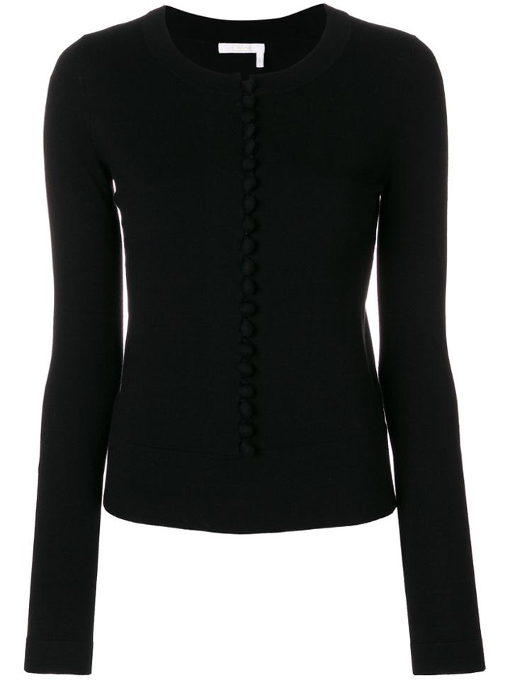 Chloé Button Up Knitted Top - Black