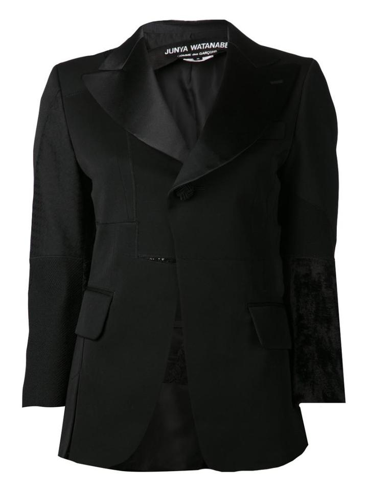 Junya Watanabe Comme Des Garçons Panelled Blazer, Women's, Size: Medium, Black, Wool/cupro
