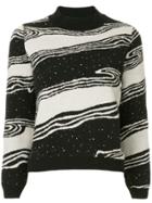 Maison Kitsuné Striped Knit Sweater - Black
