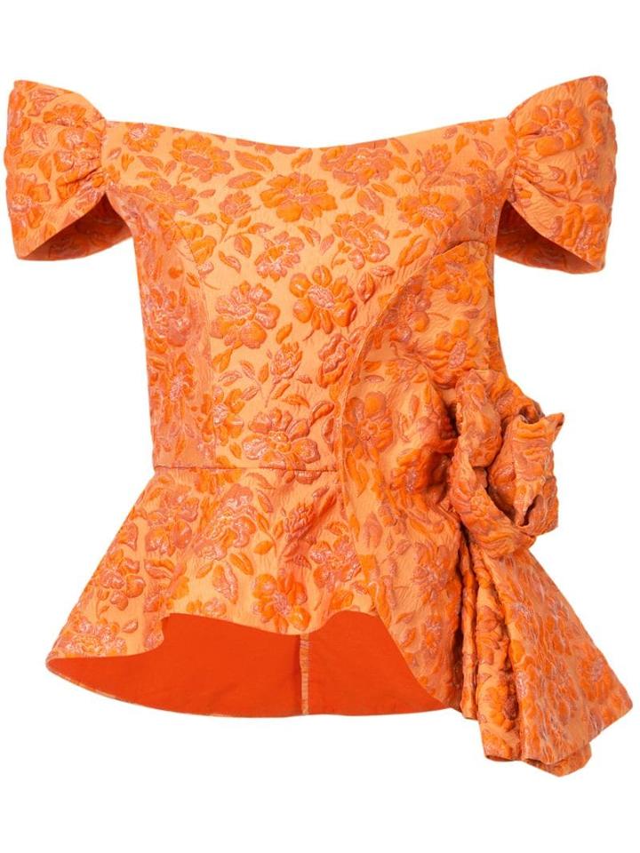 Bambah Zinnia Flower Peplum Top - Yellow