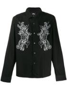 Stussy Long-sleeved Embroidered Dragon Shirt - Black
