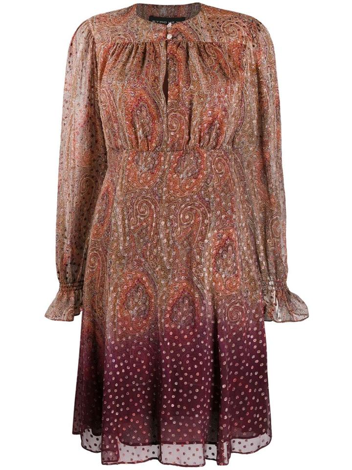 Etro Paisley Shift Dress - Brown