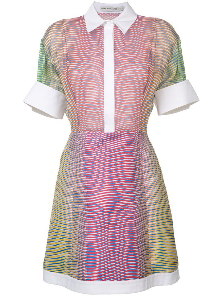 Mary Katrantzou - Dégradé Stripe Dress - Women - Silk/polyester - 12, Red, Silk/polyester