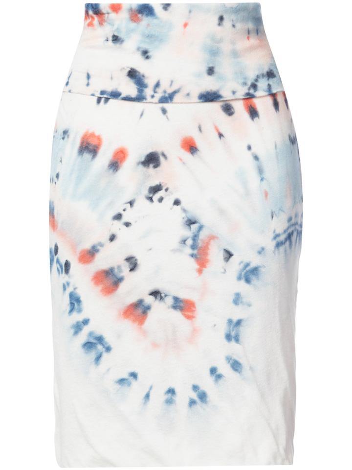 Raquel Allegra Tie-dye Detail Skirt - White