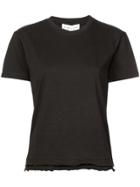 Derek Lam 10 Crosby Short Sleeve Tee With Ruffle Hem - Black