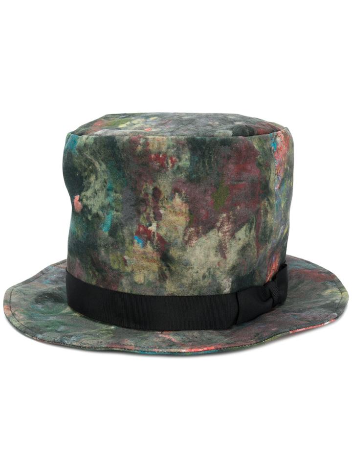Yohji Yamamoto Printed Top Hat - Green