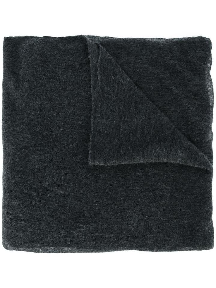 Plain Scarf, Men's, Grey, Cashmere, Poème Bohémien