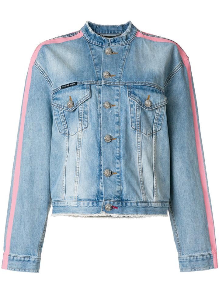 Philipp Plein Tiger Embroidered Denim Jacket - Blue