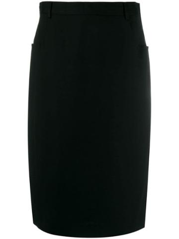 Ballantyne Vintage 1990's Straight Tailored Skirt - Black