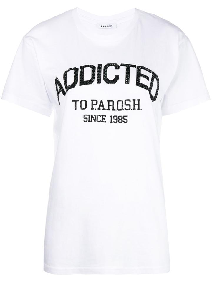 P.a.r.o.s.h. Rhinestone Logo T-shirt - White