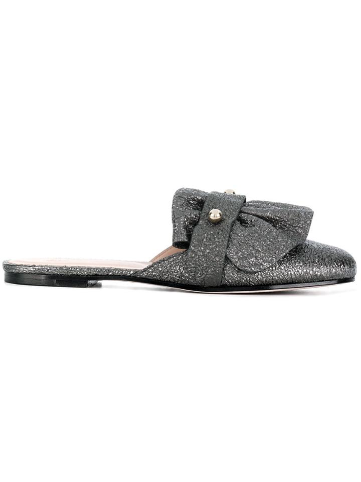 Red Valentino Bow Embellished Mules - Metallic