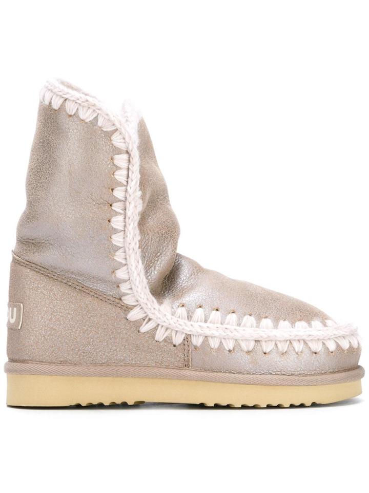 Mou Metallic 'eskimo 24' Boots - Nude & Neutrals