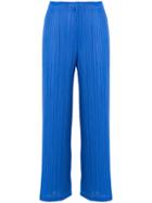 Pleats Please By Issey Miyake Pleated Cropped Trousers - Blue