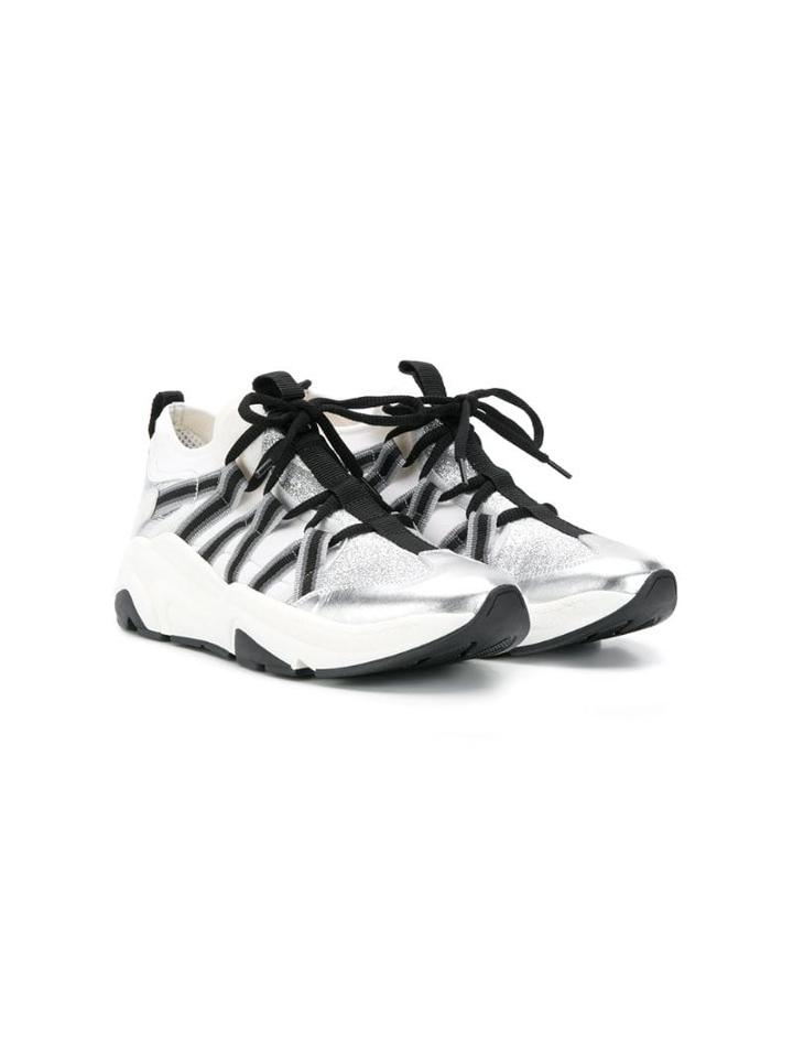 Balmain Kids Panelled Lace-up Sneakers - White