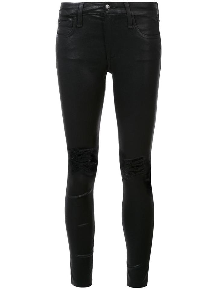 Joe's Jeans Distressed Skinny Jeans, Women's, Size: 27, Black, Cotton/spandex/elastane/modal