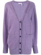 Chloé V-neck Cardigan - 575 Shadow Purple