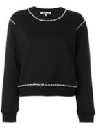 Mcq Alexander Mcqueen Rhinestone Trim Sweatshirt, Women's, Size: Small, Black, Cotton