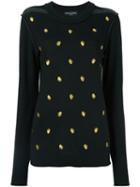 Sonia Rykiel Embroidered Hand Jumper, Women's, Size: Medium, Black, Silk/wool
